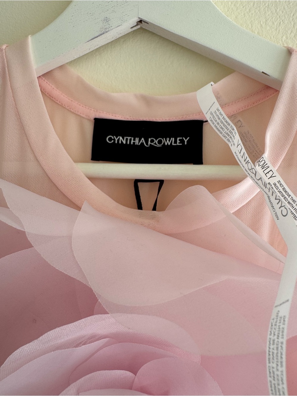Nwt Cynthia Rowley sleeveless mesh top with organza flower sz S - Picture 8 of 10